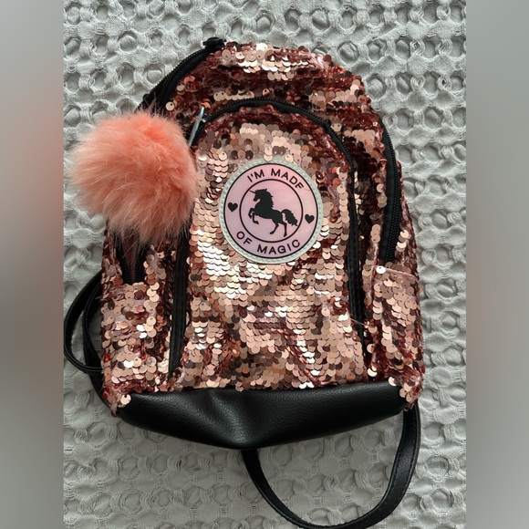 Justice Pink Sequin Unicorn Backpack - Picture 1 of 2